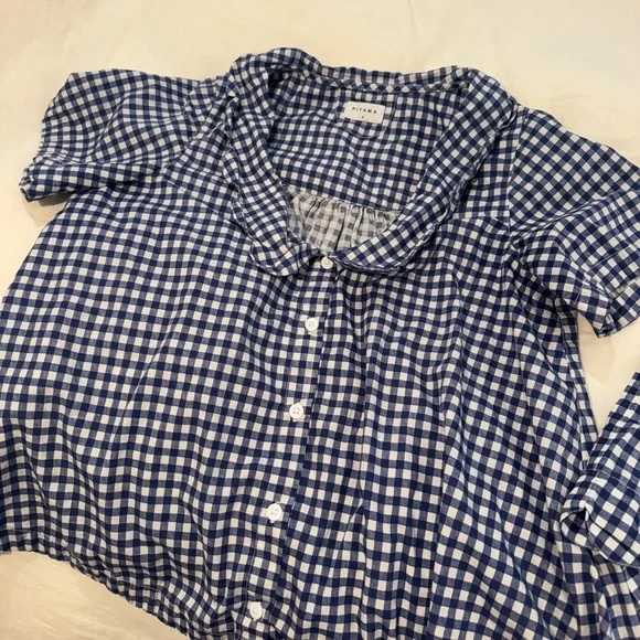 Piyama Penelope Sleep set - Blue Gingham Button-Up Top and Shorts Set - Picture 5 of 5